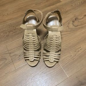 Tan Strappy Block Heels!